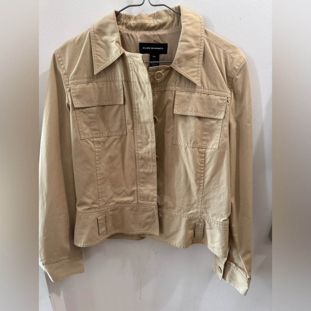 Club Monaco Tan Utility Jacket with Structured Silhouette